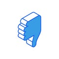 Isometric icon in outline. Thumbs down symbol. Social media marketing icon. Royalty Free Stock Photo